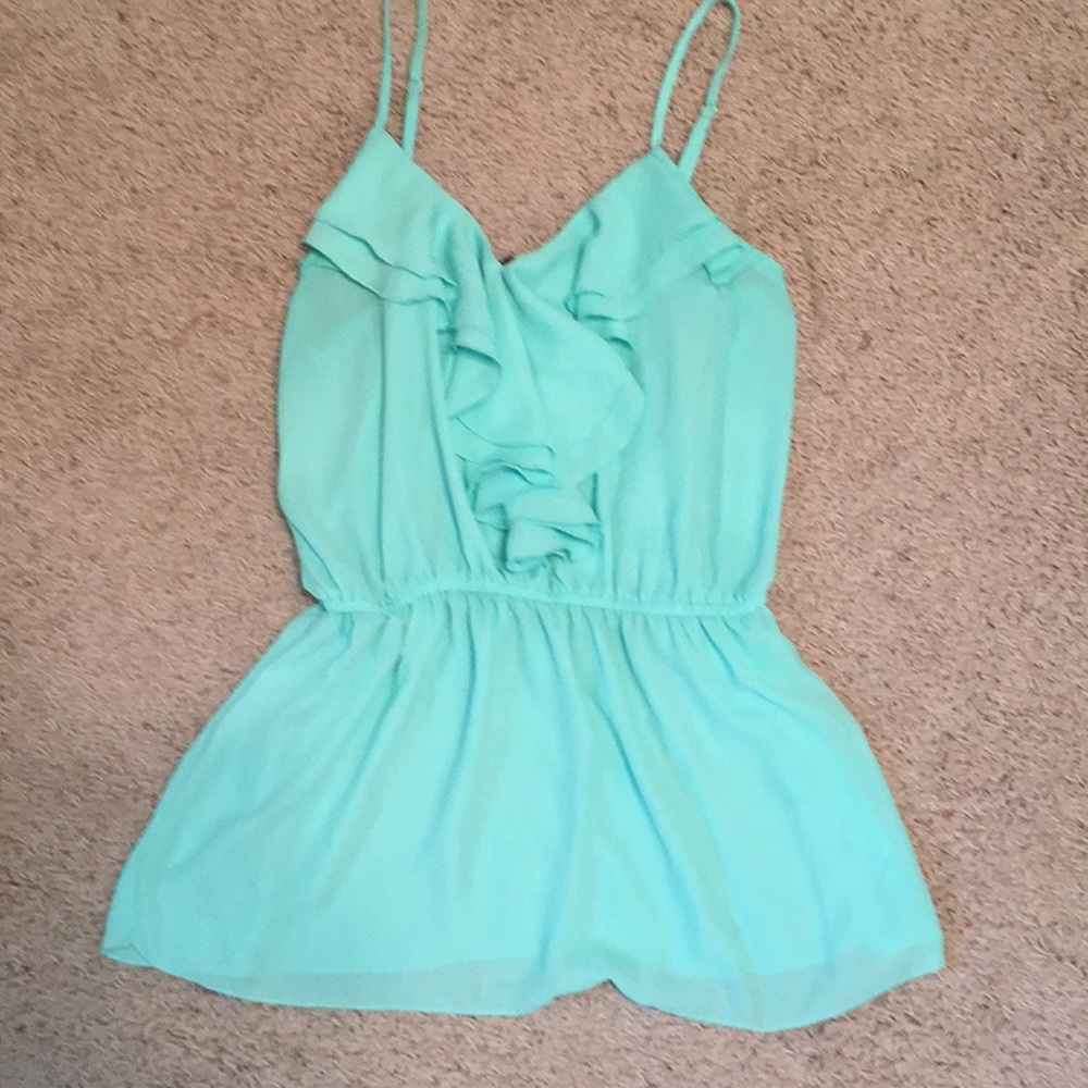 A ruffled top with a fit a flare style